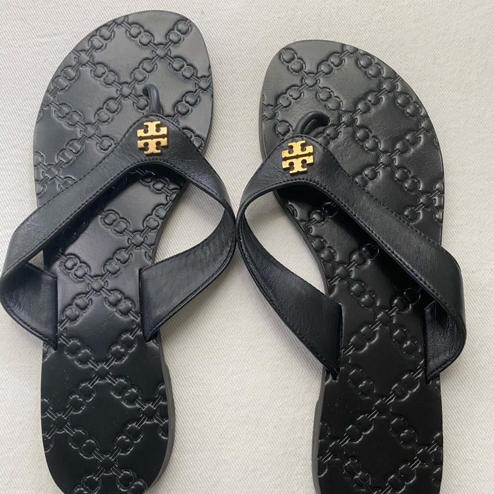 Black Tory Burch Flip Flops